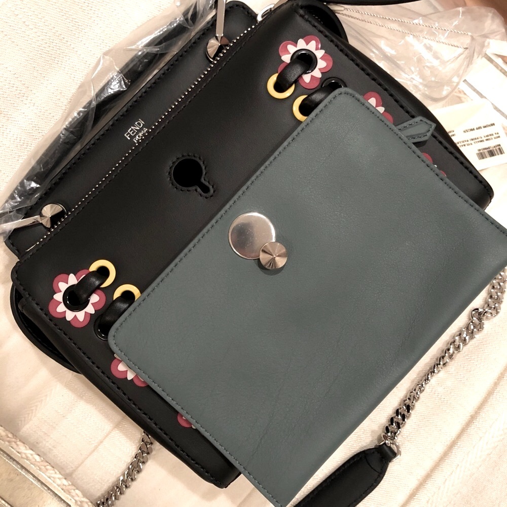 PRICE⬇️NWT Fendi “Dot Com” Floral Grommet Satchel - Picture 9 of 16